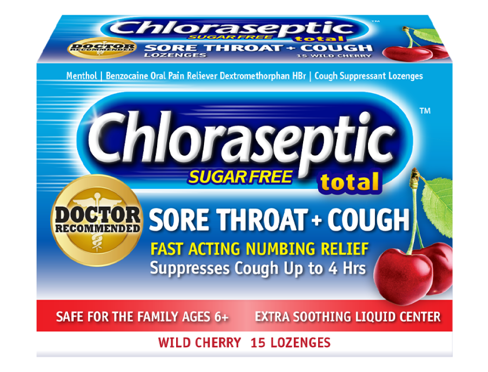 Chloraseptic® Sugar Free TOTAL Wild Cherry Sore Throat Lozenges